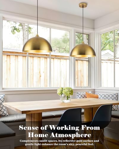 Gold Pendant Lights Kitchen Island 2 Pack