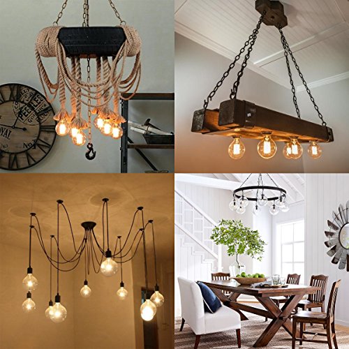 4 Pack Edison Light Bulbs 60 Watt Dimmable G80 Vintage Warm Bulbs (4 Count)
