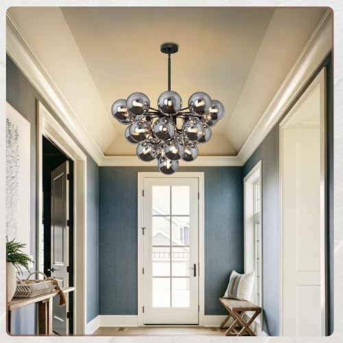 Sputnik Chandelier Dining Room Light Fixture Black Smokey Glass Chandelier