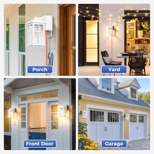 White Dusk to Dawn Outdoor Lighting with GFCI Outlet