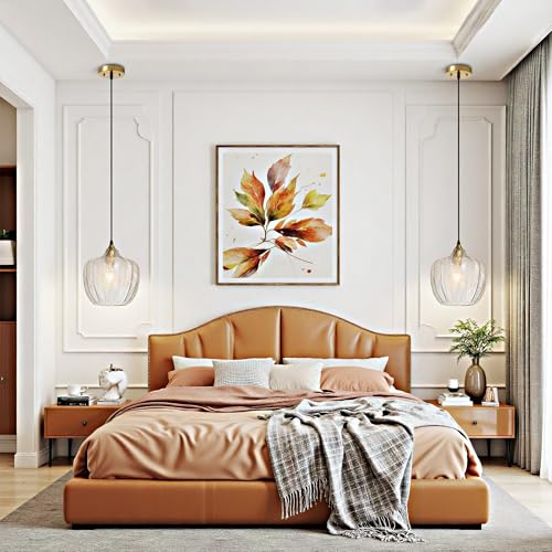 Clear Glass Pendant Lights Kitchen Island Gold Hanging Ceiling Light 9.45"
