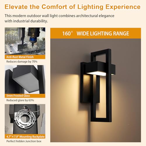 Outdoor Wall Lights Modern Exterior Lighting Fixtures (2 Count)