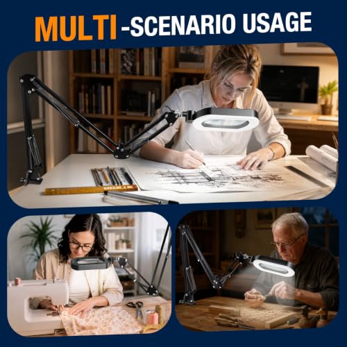 Magnifying Lamp with Light 12X (Black)