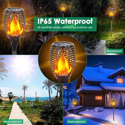 Flickering Flame Solar Torch Lights Outdoor (6 Count)