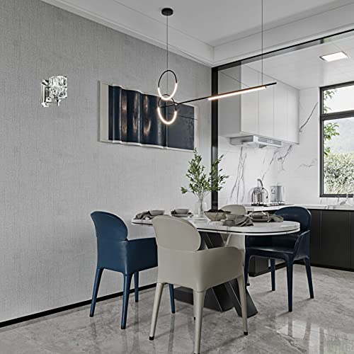 Crystal Wall Sconce Brushed Nickel Dry&Wet Dual Use 1 Light 2 Pack (2 Count)