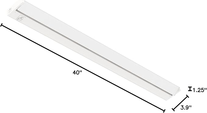 GETINLIGHT 40-inch Swivel LED Under Cabinet Lights, Glass Lens, Selectable White 2700K/4000K/5000K, Dimmable with Wall Dimmers, White Finish, IN-0202-5-WH