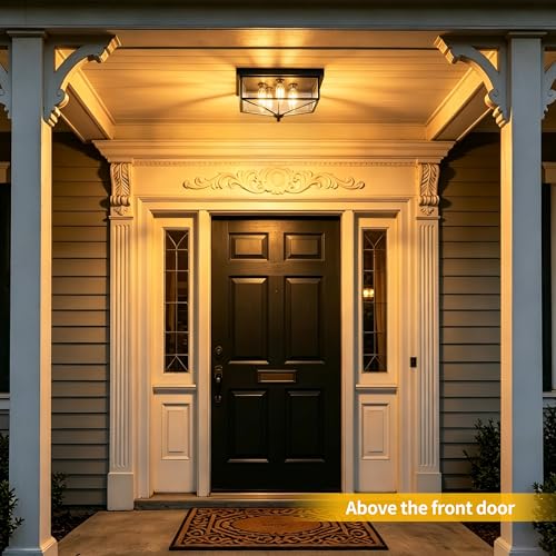 Farmhouse Style Square Flush Mount Ceiling Light
