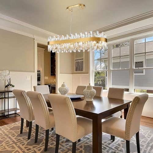 Modern Brass Gold Crystal Chandelier