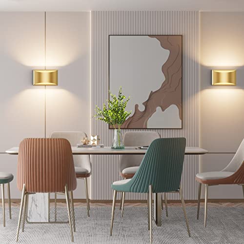 Gold Wall Sconce Indoor Wall Lights Hardwired Set of 2 Up and Down Wall Mount Light for Living Room Bedroom Hallway Corridor Conservatory Warm White 3000K (2 Count)