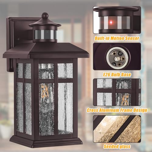 Exterior Light Fixtures Motion Sensor Wall Mount Oil Rubbed Bronze