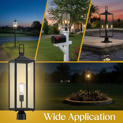 25.6 Inch Photocell Outdoor Lamp Post Light with Dusk To Dawn Sensor