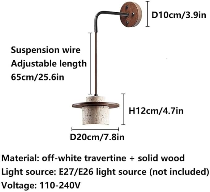 Japanese Wabi-sabi Style Natural Stone Wall Lamps Creative Vintage Beige Wall Light with E26/E27 Base Solid Wood Wall Sconces for Home Decoration Living Room Corridor Coffee Shop(Style 2)