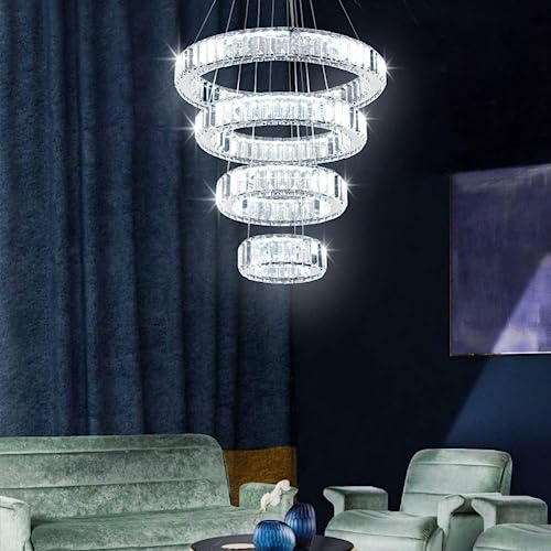 4 Ring Crystal Chandelier