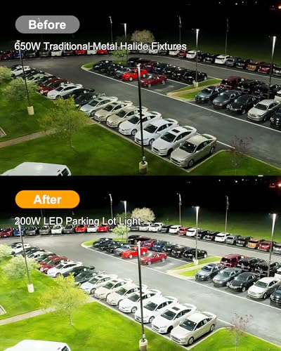 LED Parking Lot Light 200W 28000LM 5000K