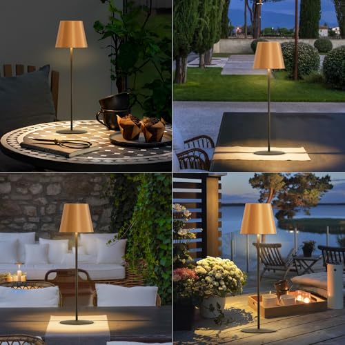 2 Pack Cordless Table Lamp Rechargeable 5000mAH Battery Operated Lights Touch Control LED Portable Desk Lamps 3 Color Dimming for Outdoor Coffee Bedroom Kitchen (2 Count)