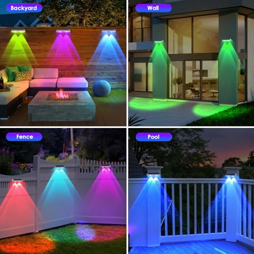 8 Pack Solar Fence Lights Outdoor