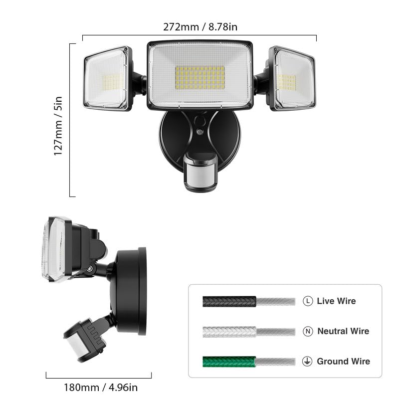 100W LED Motion Sensor Outdoor Lights