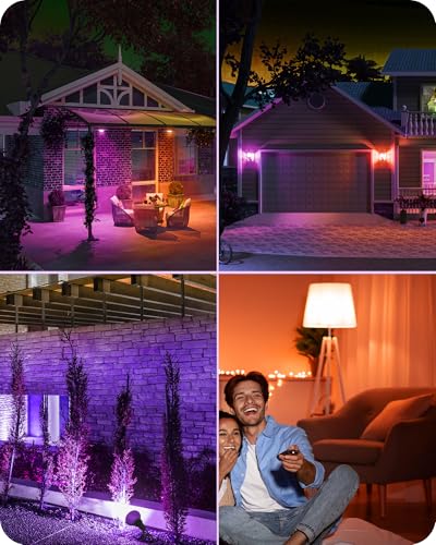Halloween PAR38 LED Flood Purple&Orange Light Bulbs Dimmable 4Pack (4 Count)