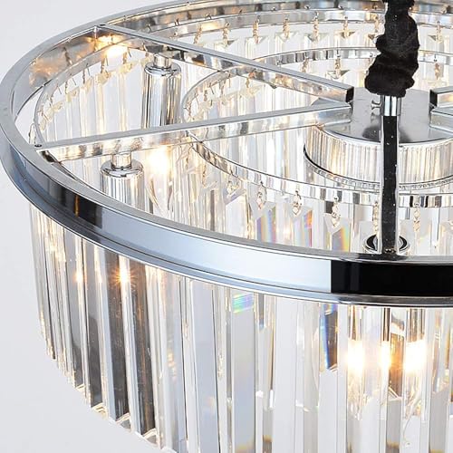 Chrome Crystal Chandeliers Modern Contemporary Ceiling Lights Fixtures Pendant Lighting for Dining Living Room Chandelier D43