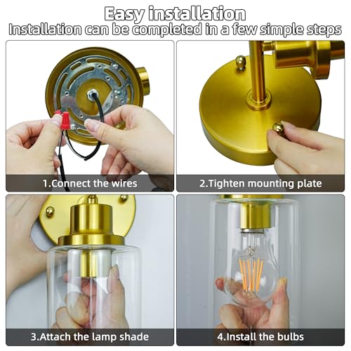 Bathroom Wall Sconce with Clear Glass Shade