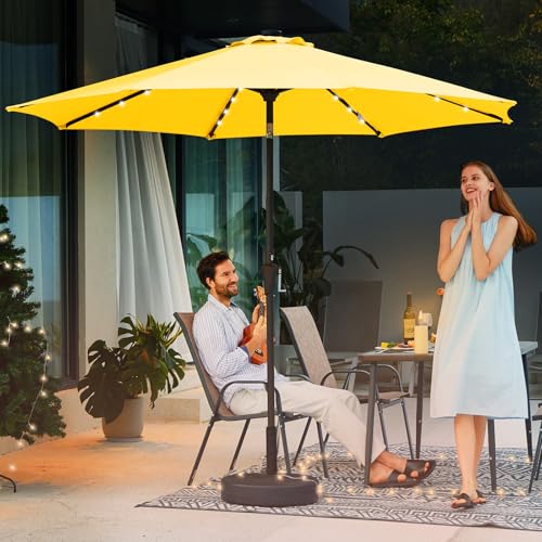9' Patio Umbrella with Solar Lights