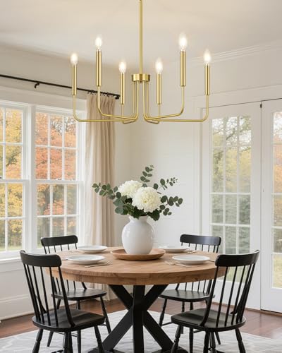 6 Light Gold Chandelier