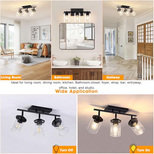 3 Lights Semi Flush Mount Ceiling Light