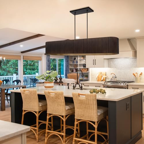 Walnut Wood Dining Room Light Fixture