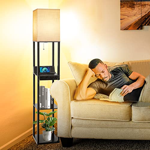 Floor Lamp with Shelves