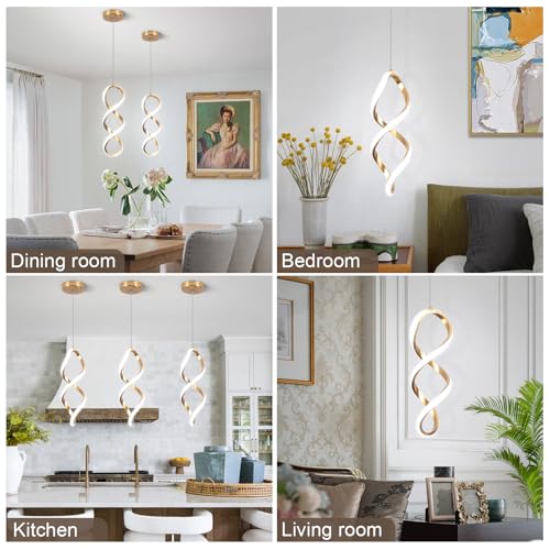 Gold Led Pendant Lights Kitchen Island