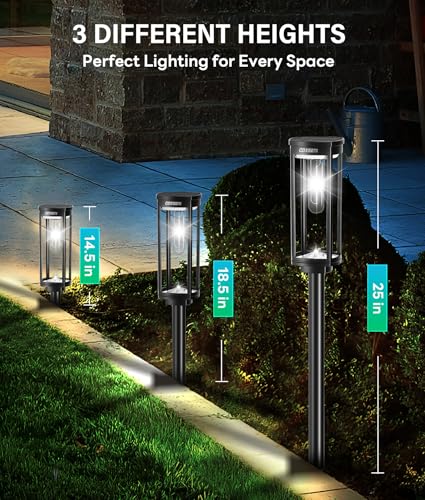 Solar Pathway Lights Outdoor Waterproof Cool White (6 Count)