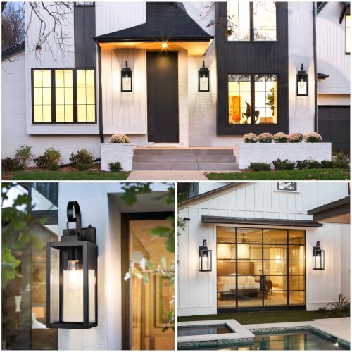 16.5” Dusk to Dawn Outdoor Wall Lights (Black (Dusk-to-Dawn) / 16.5in)
