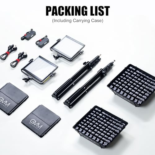 GVM Upgrade 800D RGB Video Light Kits with 2 Softboxes (2 Count)