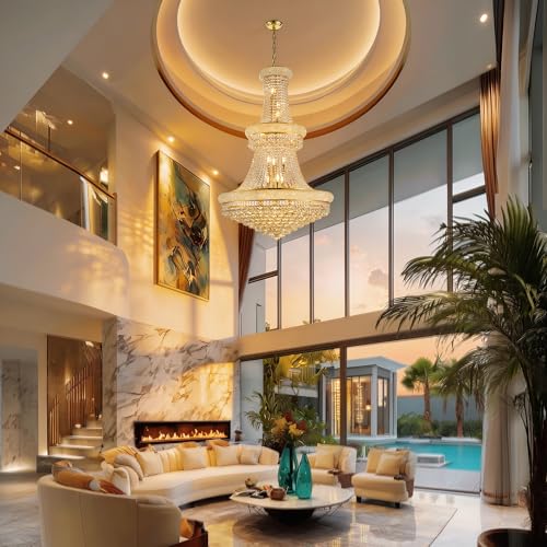 32" W 27 Light Luxury Foyer Chandeliers
