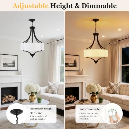19.7" Drum Chandelier for Dining Room 6