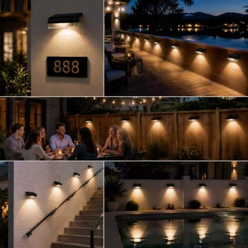 16PK Solar Fence Lights Outdoor Waterproof (16 Count)