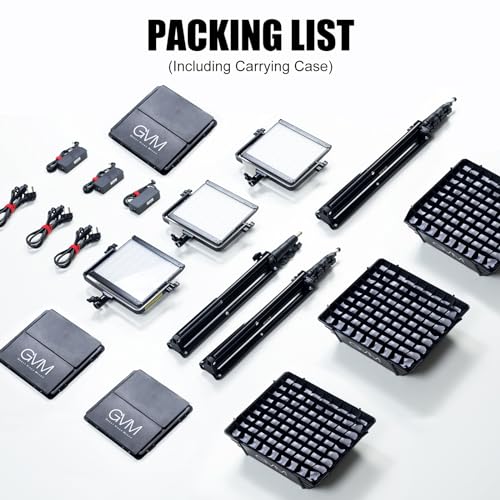 GVM 800D RGB Photography Lighting Kits with 3 Softboxes (3 Count)