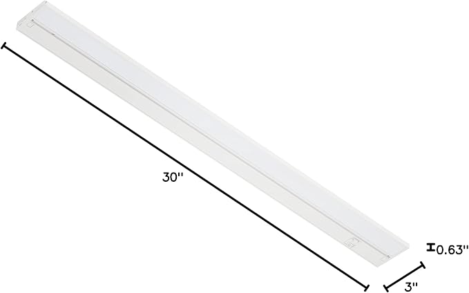 LAGOM Halo Under Cabinet Light, 30‑Inch Hardwired Dimmable LED, 2700K/4000K/5000K, Power Cord Sold Separately, White, UC0130WH27