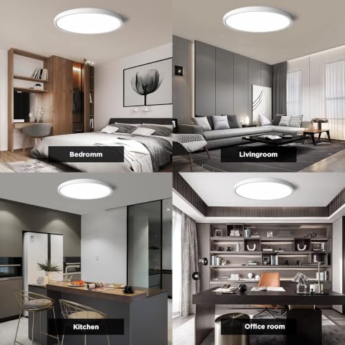 6 Pack 15.8" LED Flush Mount Ceiling Light Fixture (6 Count)
