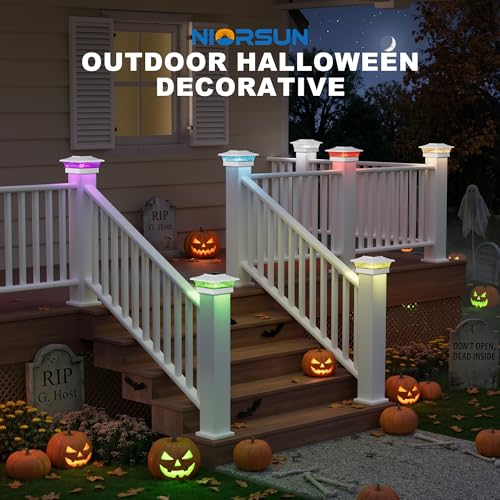 4x4 Post Solar Lights Color Changing with Remote (6 Count)