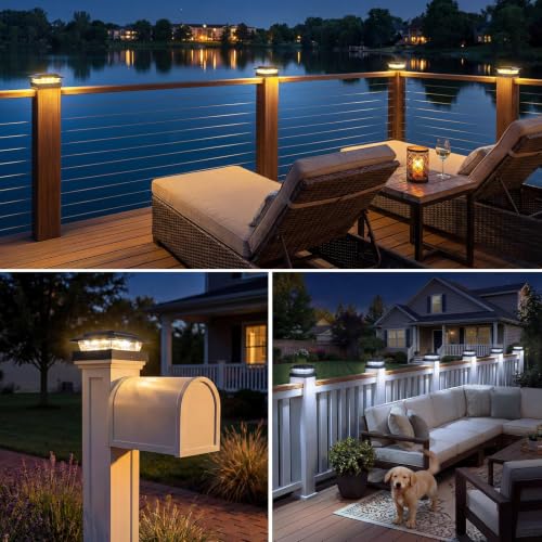 4x4 Solar Post Cap Lights Outdoor 10Pack