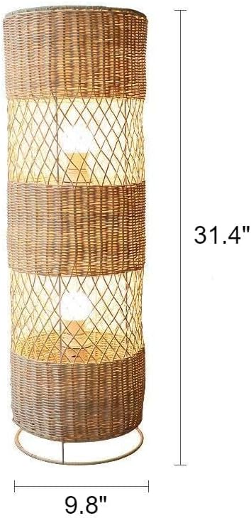 Contemporary Japanese Rattan LED Floor Lamp - Zen Style Lighting for Home 31.4"