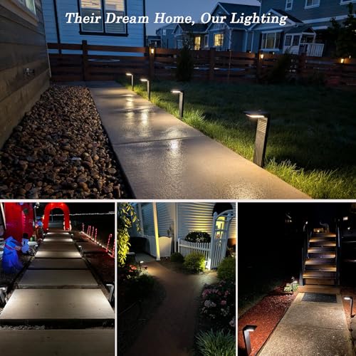 Solar Pathway Lights 4 Pack with Warm White and Cool White Mode (4 Count)