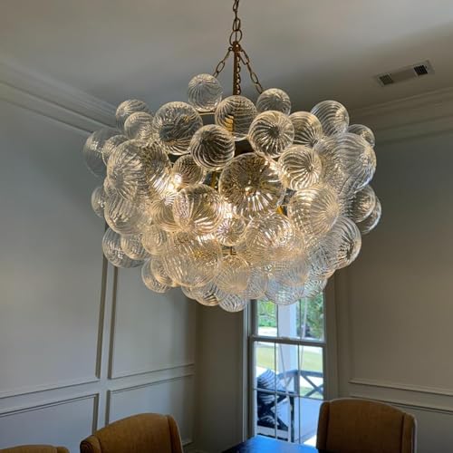 Nordic Bubble Ball Swirled Glass Chandelier Large