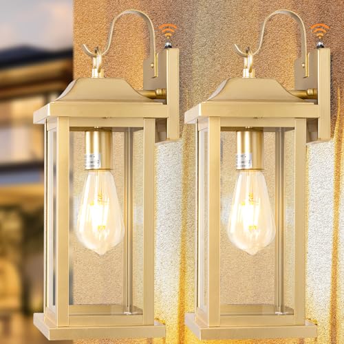 17 Inch Gold Outdoor Sconces Dusk to Dawn 2 (2 Count)