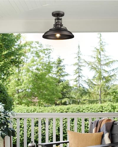 Farmhouse Semi Flush Outdoor Ceiling Light