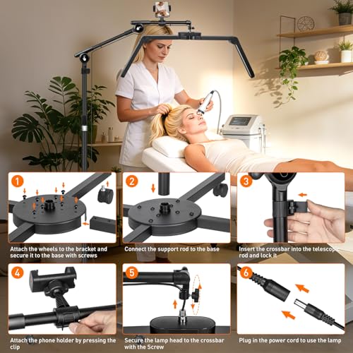 Half Moon Light for Eyelash Extensions Lash Tech Lamp Phone Holder
