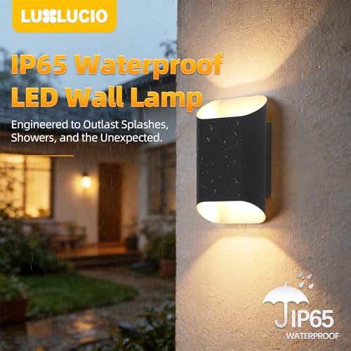 Black Up & Down Modern Indoor Outdoor LED Wall Sconce (Black / 1 pack)