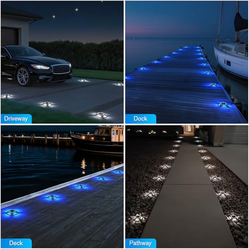 Solar Driveway Lights Dock Deck Lights 12 Pack (12 Count)