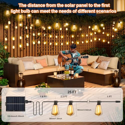 Solar String Lights Outdoor Waterproof with Remote & Timer